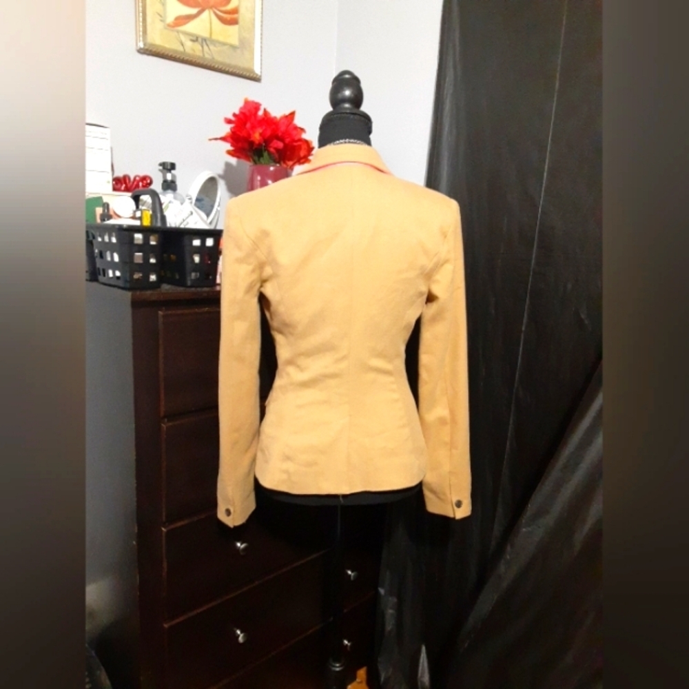 Merona Retro Women's Blazer Wool Blend Tan  Color Button Up Size 2 - Picture 5 of 8